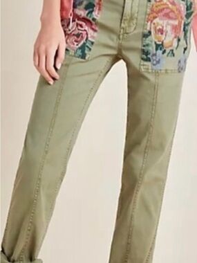 Anthropologie Olive Green Casual Straight Leg Pants